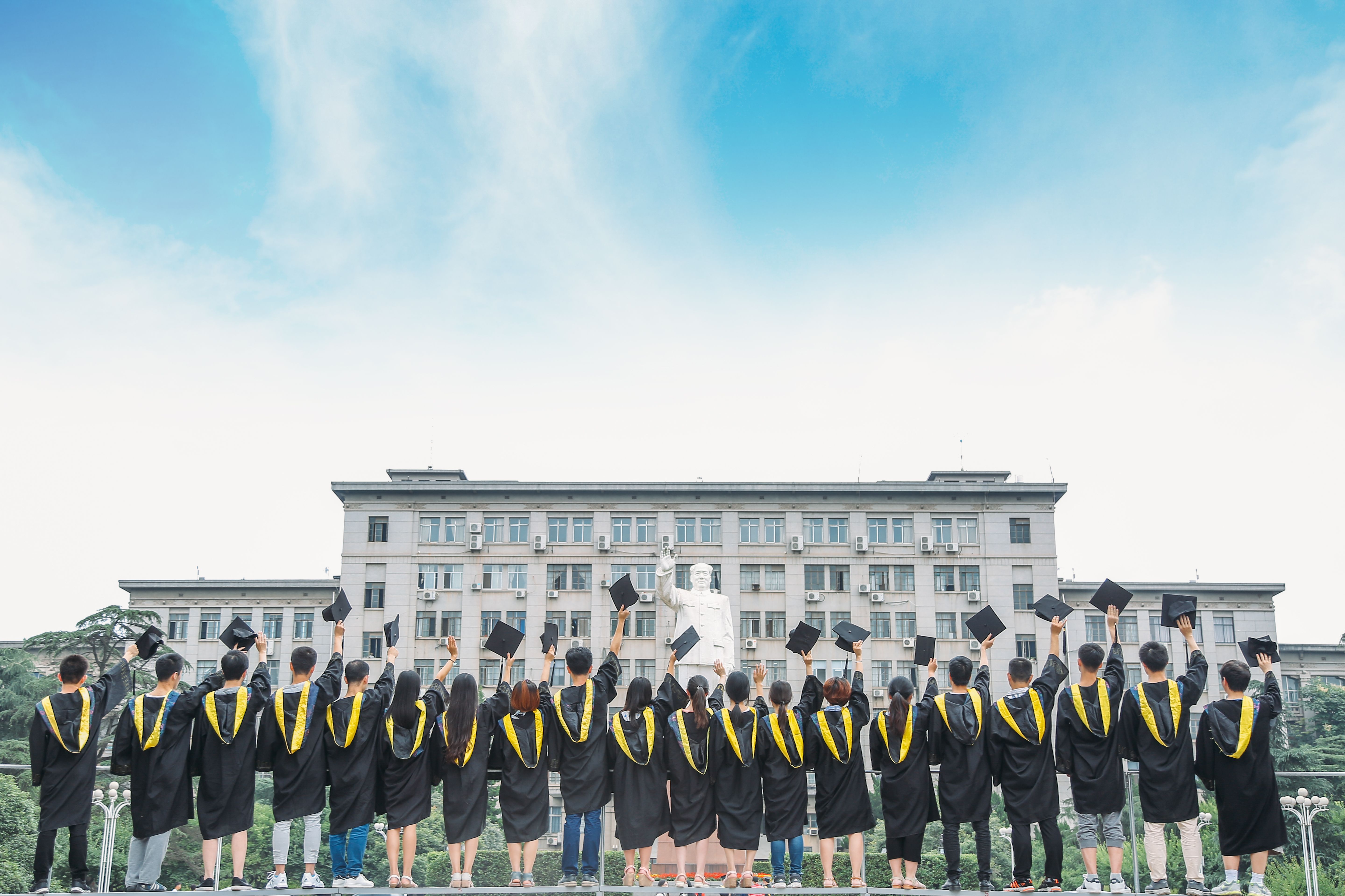 Diverse students on a university campus